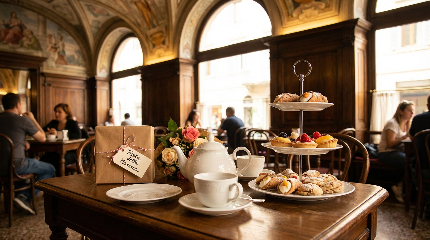 Tè pomeridiano e pasticceria in Italia — Festa della Mamma